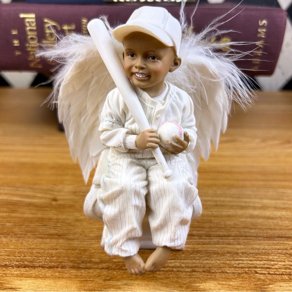 Sweet Child Angel Baseball Figurine Sculpture Whimsical Décor Collectible Rare - Picture 9 of 17
